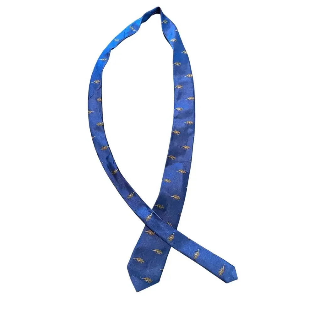 J.Crew Crewcuts Boys Silk Tie, Blue with Dinosaur Print, Size 8-16 Years